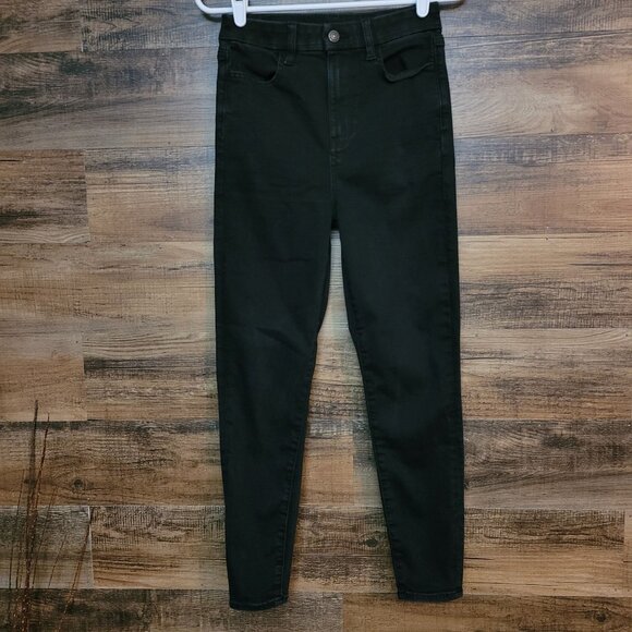 American Eagle Jean 4 S Jegging Curvy Highest Rise Next Level Stretch Black Wash - Picture 1 of 12